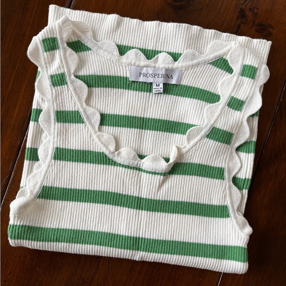 Green and White Striped Tank Top - Picture 2 of 2
